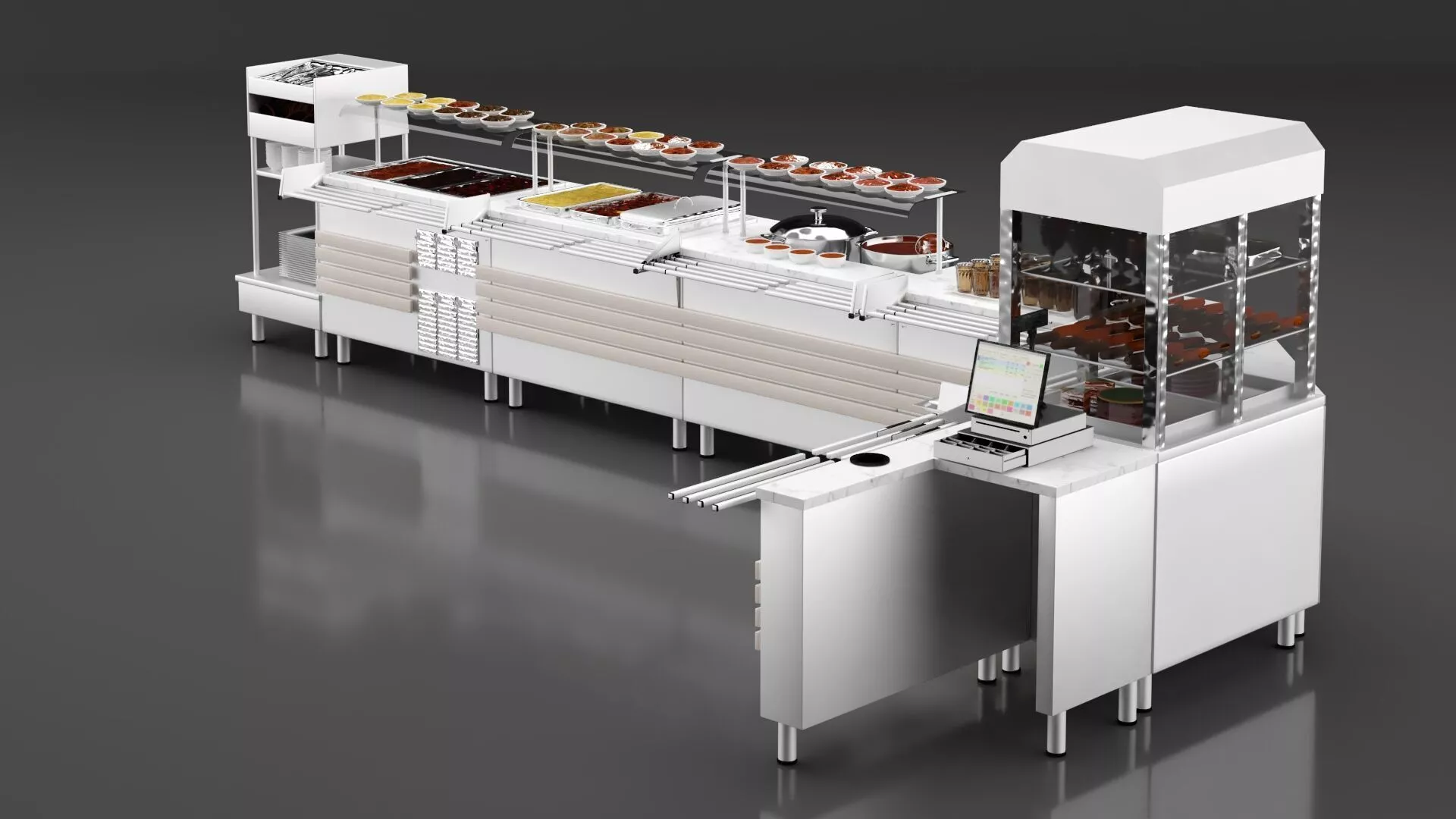 Restaurant Self Service Line 3D model