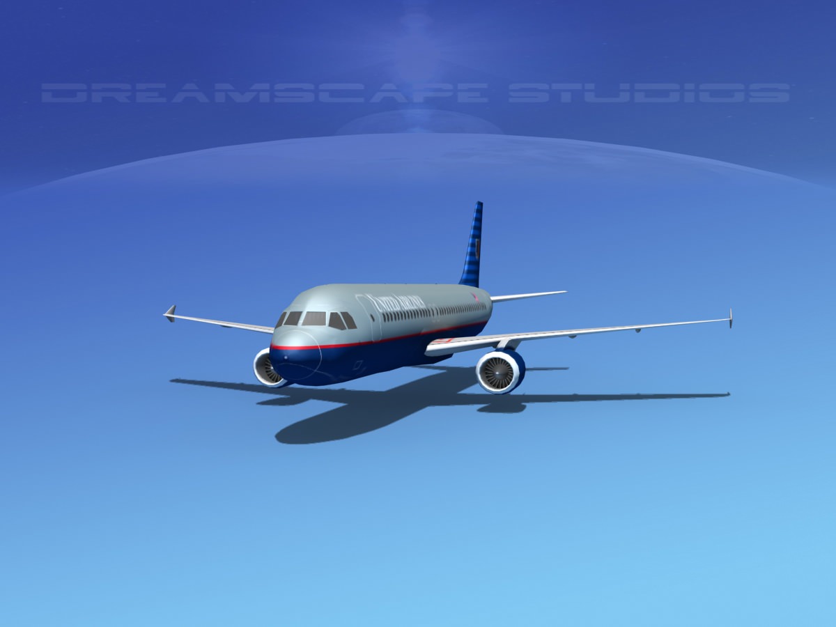 Airbus A320 LP United Airlines 1 Low-poly 3D model_3