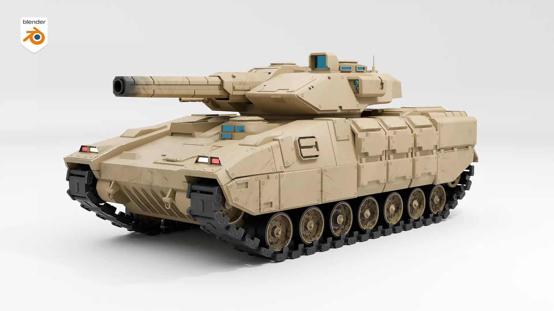 Futuristic Sci-Fi Tank Stealth Military Vehicle PBR Sand Low-poly 3D model