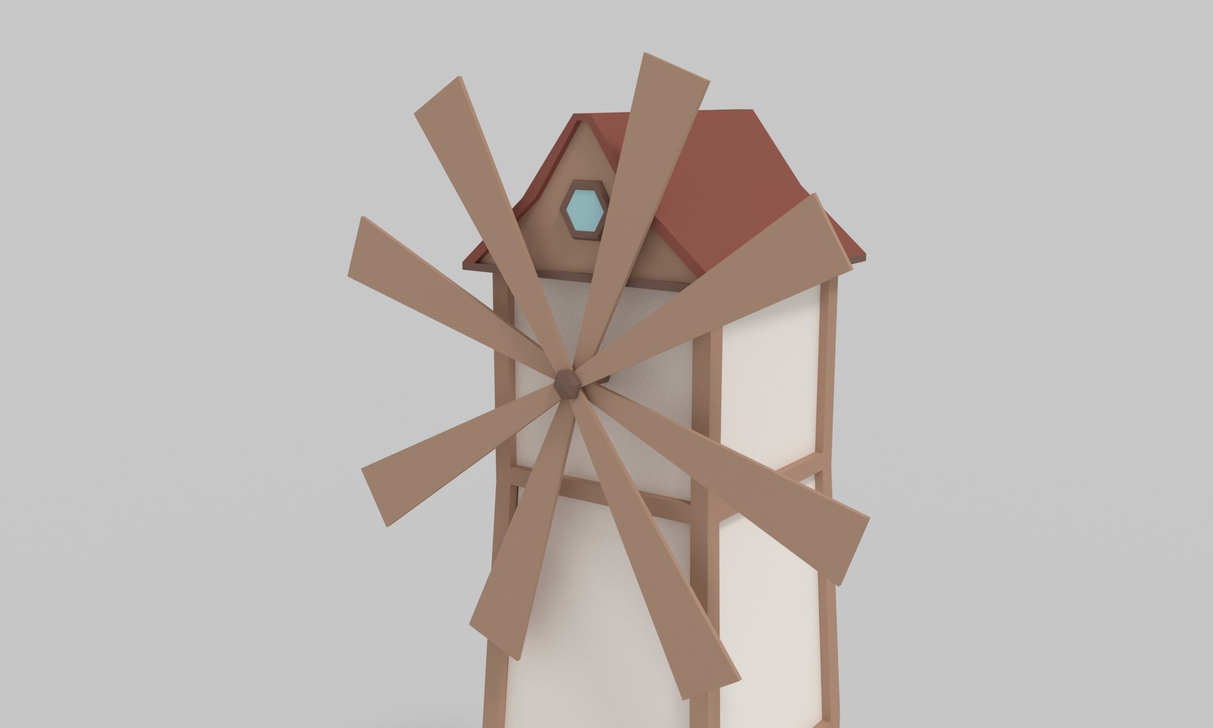LowPoly Windmill Low-poly 3D model_1