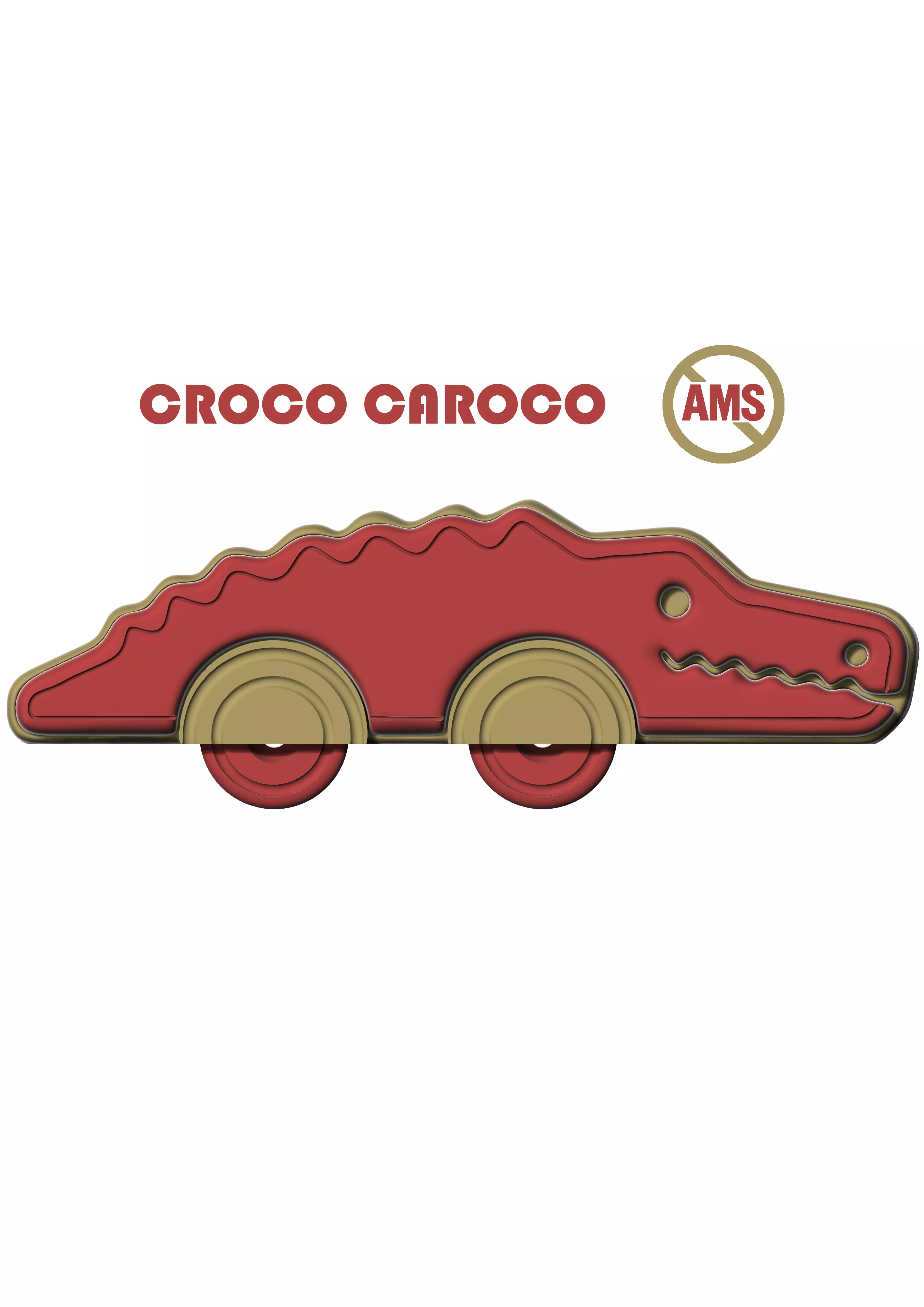 Croco Caroco Designer Crocodile Toy Car 3D print model