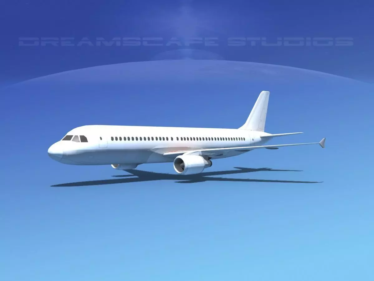 Airbus A320 LP Unmarked Low-poly 3D model