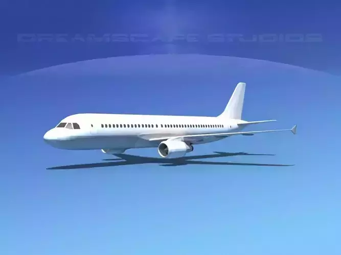 Airbus A320 LP Unmarked Low-poly 3D model