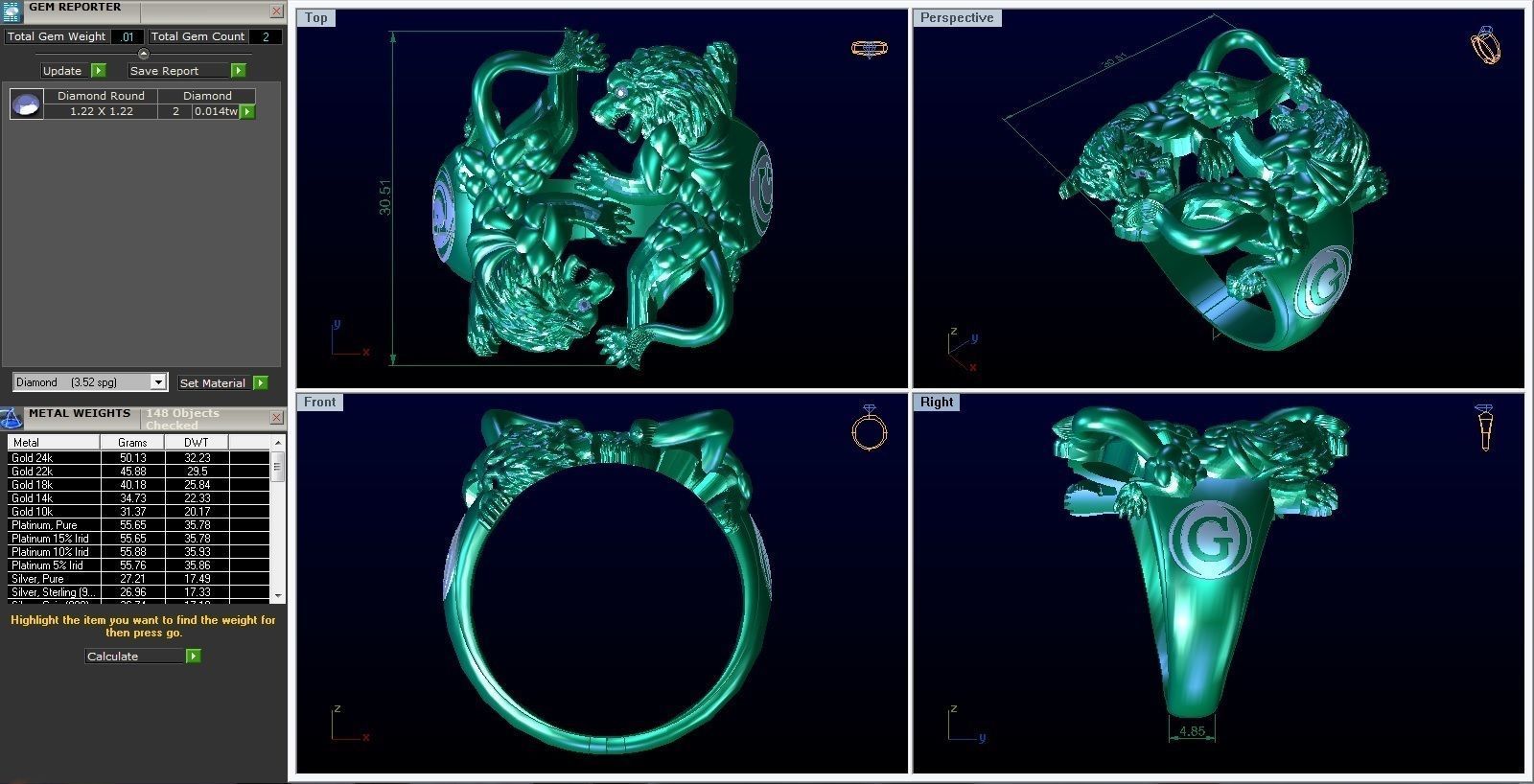 Lion Fight Ring 3D print model_1