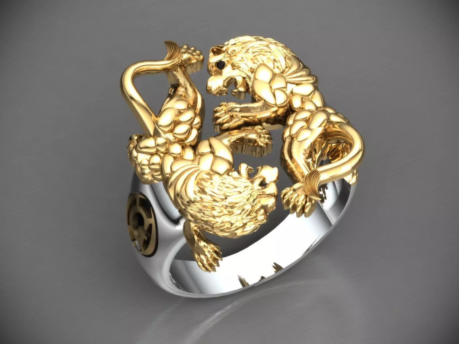 Lion Fight Ring 3D print model_0
