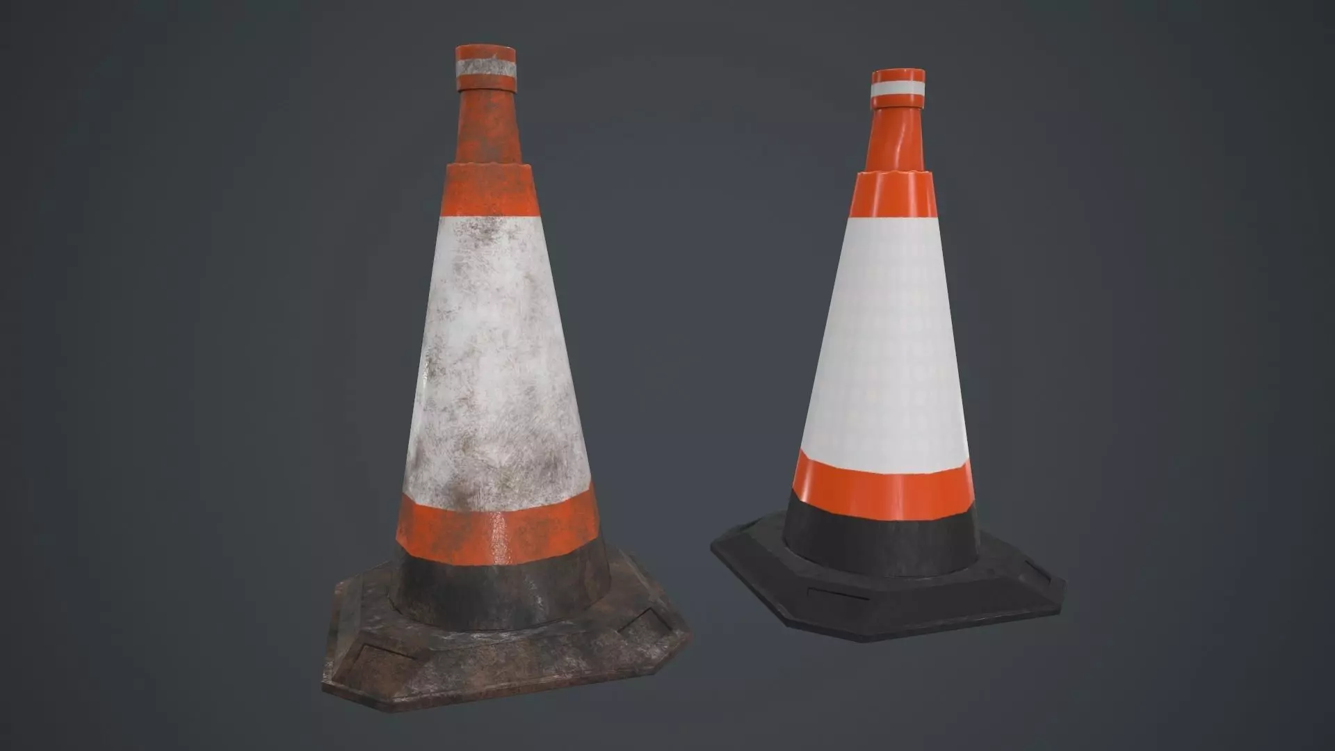 Roadhog Traffic Cone PBR Game Ready Low-poly 3D model