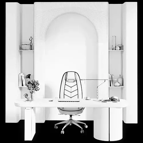Boss Desk - Office Furniture 57 3D model 5