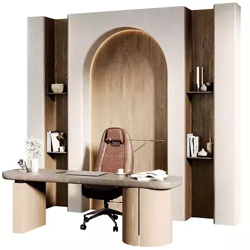 Boss Desk - Office Furniture 57 3D model 2