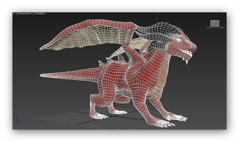 Ruby dragon Low-poly 3D model_5