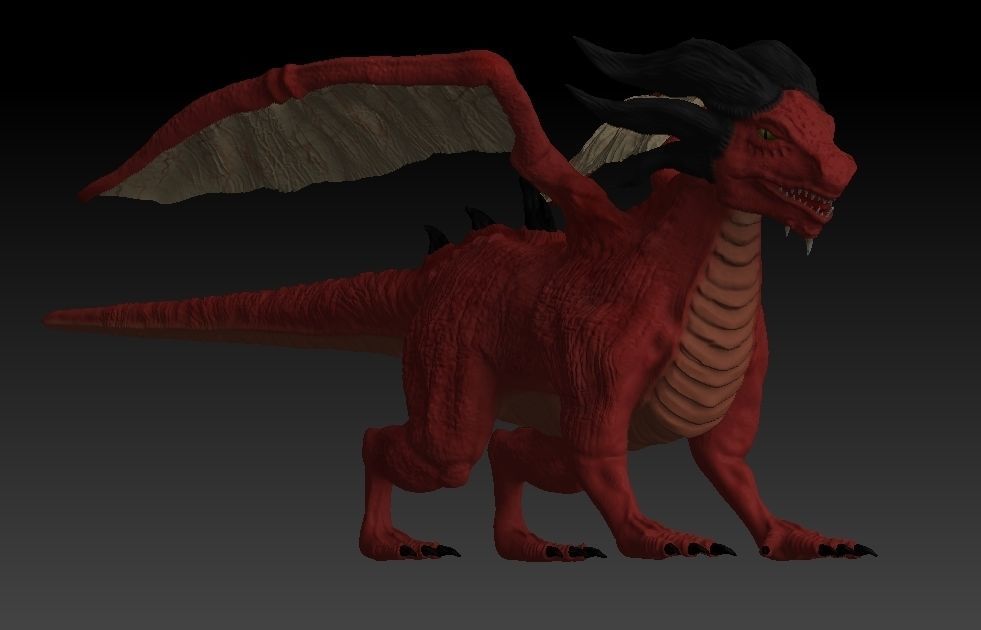 Ruby dragon Low-poly 3D model_1