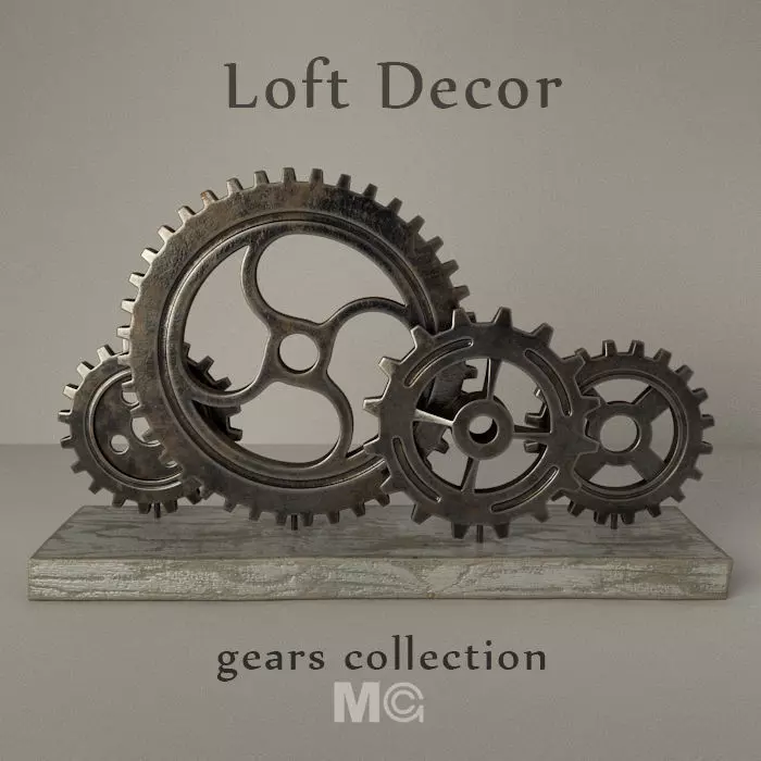 Gears three metal 3D model_0