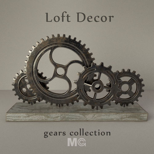 Gears three metal 3D model
