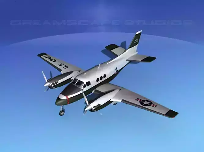 Beechcraft C-6 Transport V01 US Army 3D model