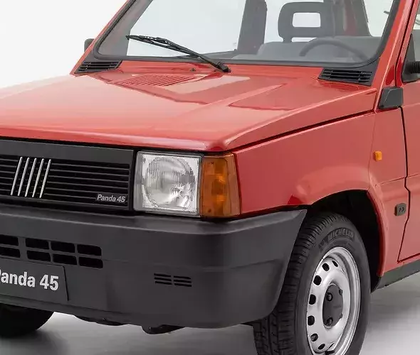 Classic Fiat Panda 45 First Generation Hatchback Low-poly 3D model 3