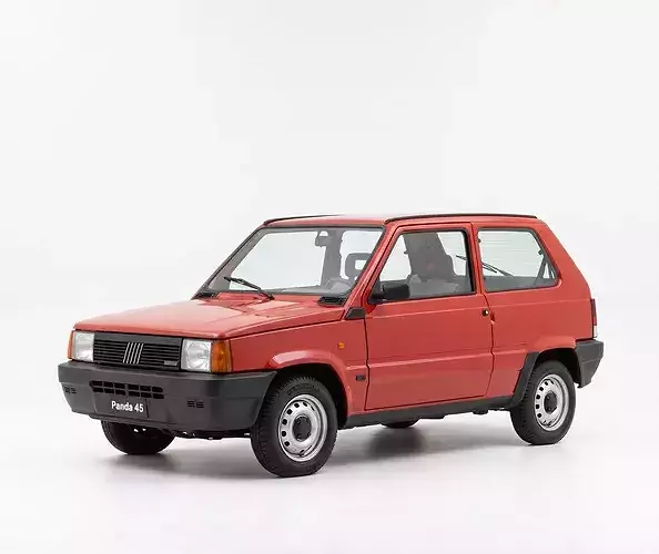 Classic Fiat Panda 45 First Generation Hatchback Low-poly 3D model