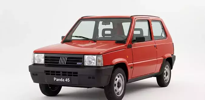 Classic Fiat Panda 45 First Generation Hatchback Low-poly 3D model 6