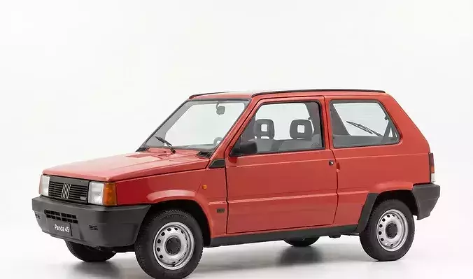 Classic Fiat Panda 45 First Generation Hatchback Low-poly 3D model 2