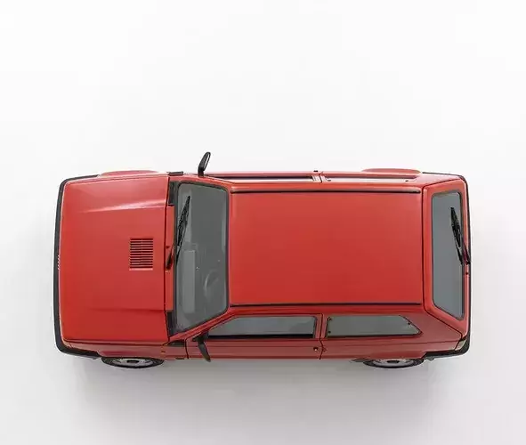 Classic Fiat Panda 45 First Generation Hatchback Low-poly 3D model 4