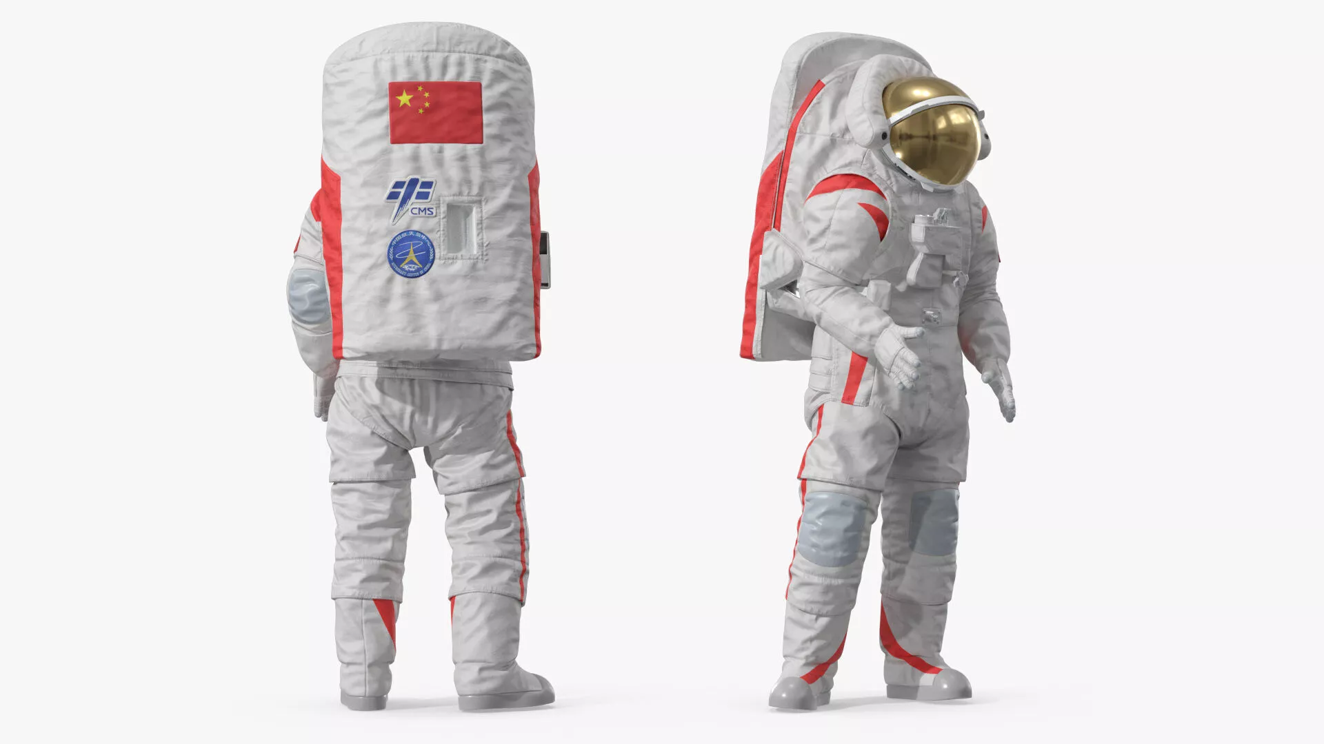 Chinese Moon Spacesuit Empty Rigged for Maya 3D model