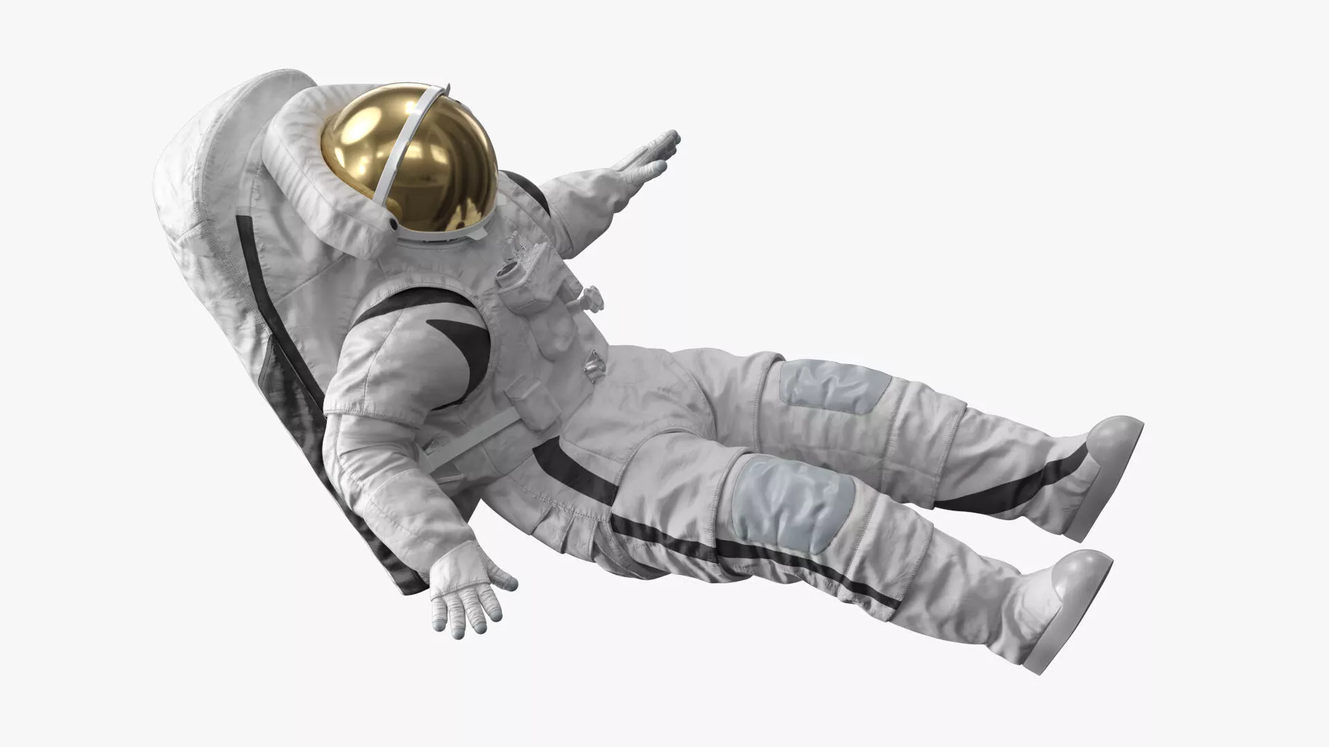 Modern Moon Spacesuit Empty Rigged for Cinema 4D 3D model