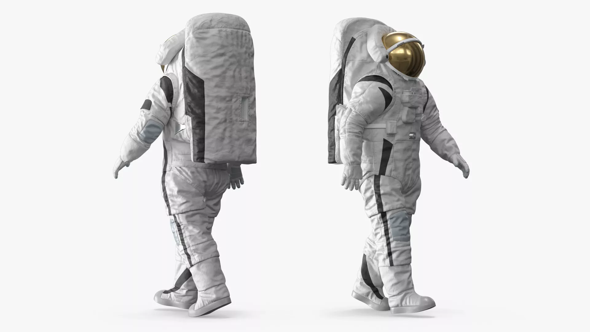 Modern Moon Spacesuit Empty Rigged for Maya 3D model