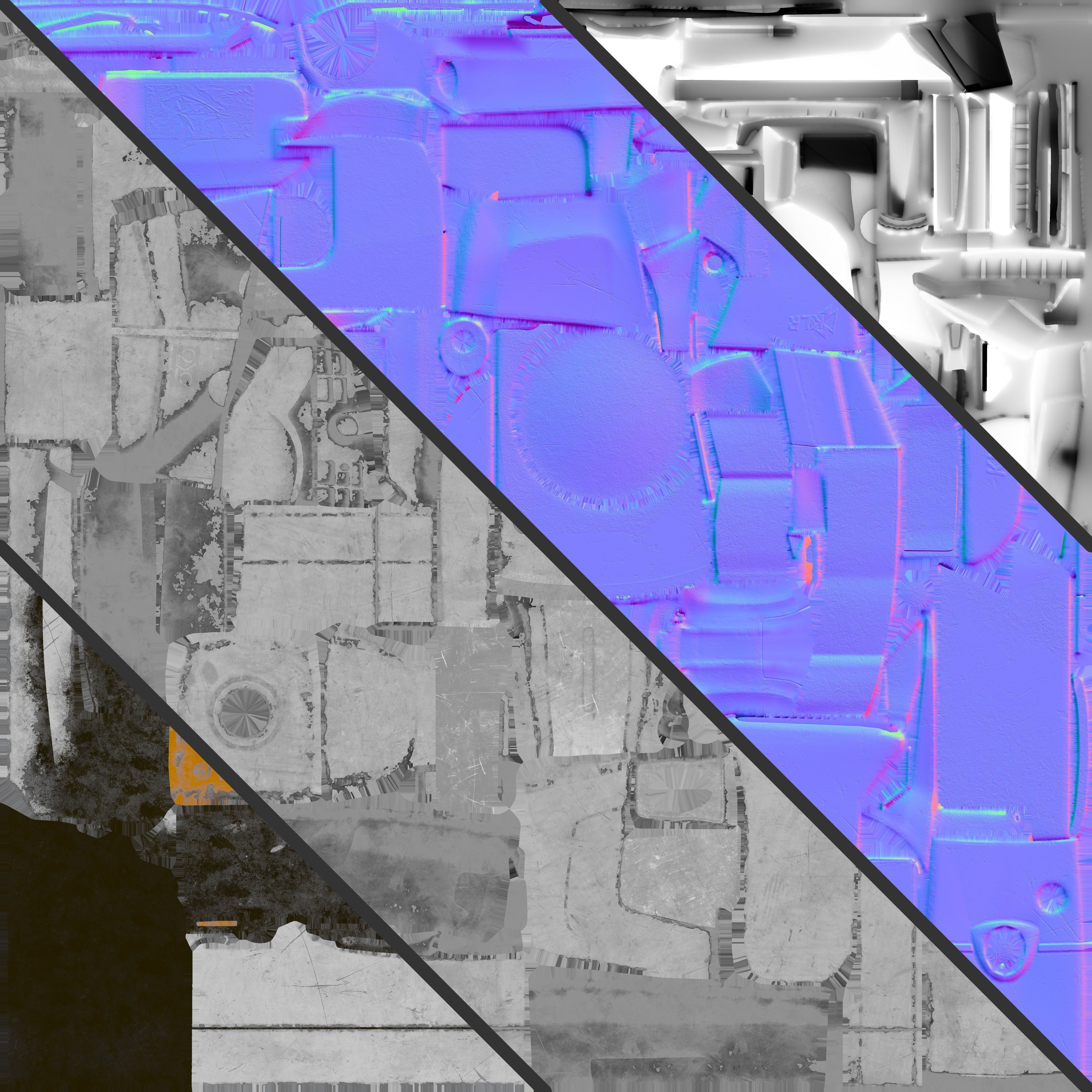 Game Ready Aged Chainsaw Low-poly 3D model_7