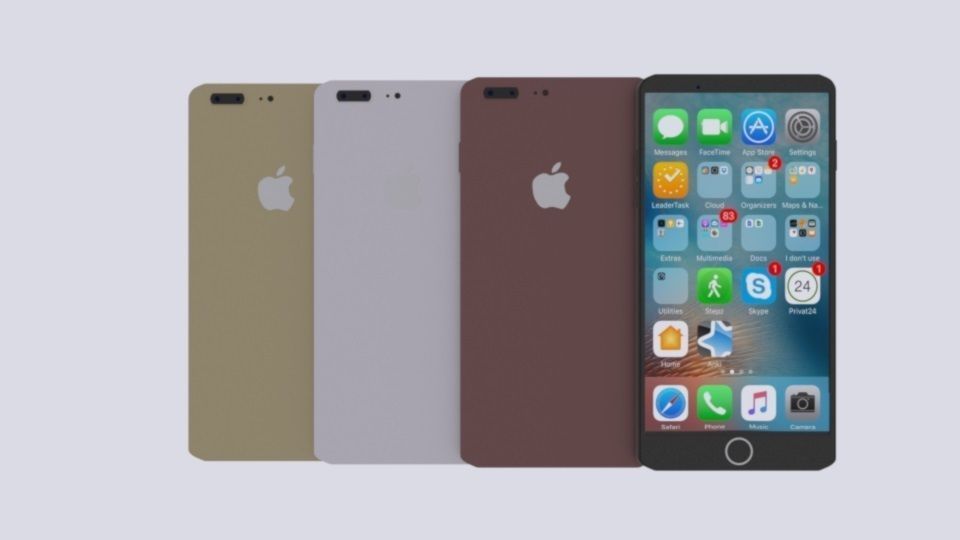 low- poly iPhone 7  Low-poly 3D model_1