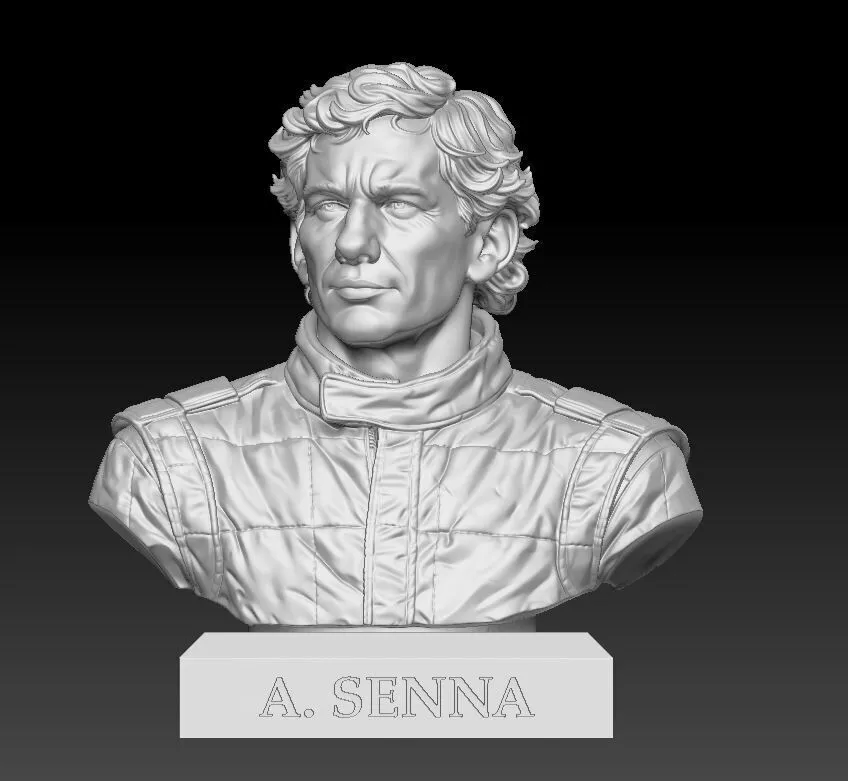 3D Model Ayrton Senna Bust F1 Legend STL File for Printing 3D print model