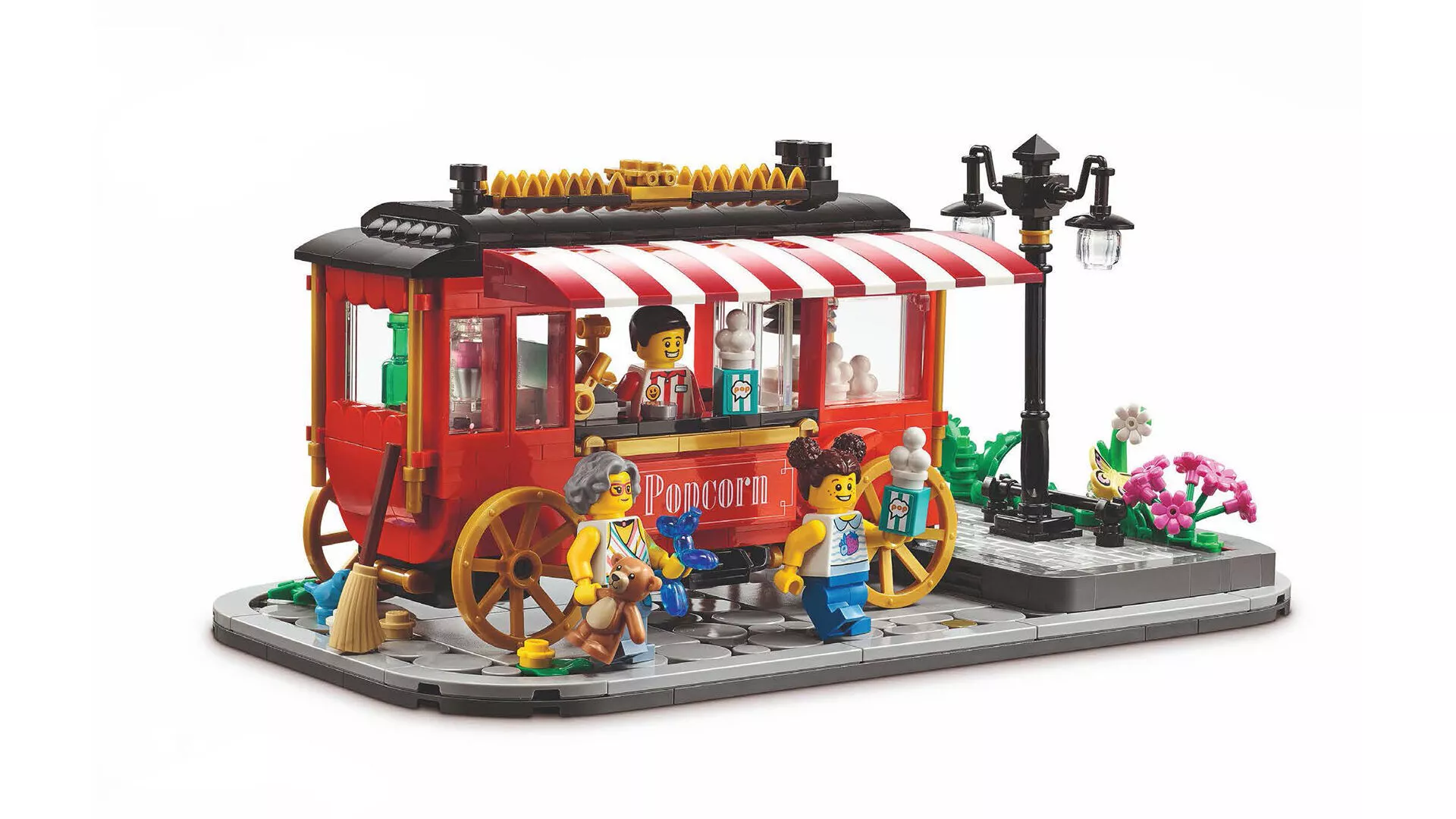 MB-910052 Classic Popcorn Wagon Brick Style Model 3D print model