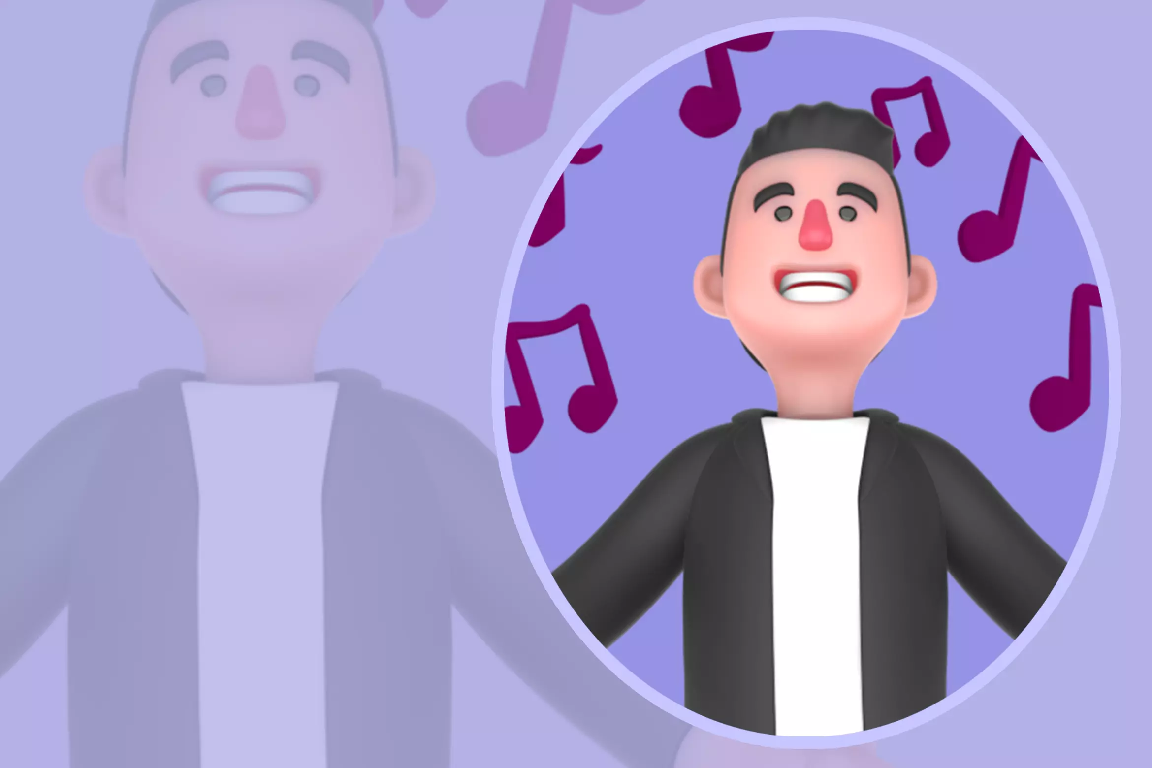 Stylized 3D Musician Character - Cartoon Singing Performer 3D model