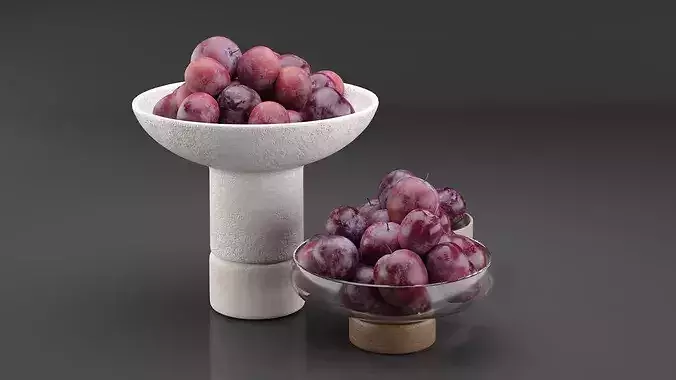 Cherry Plum Set 3D model 3
