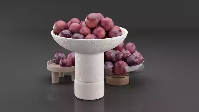 Cherry Plum Set 3D model 5
