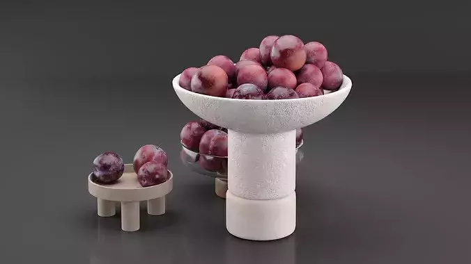 Cherry Plum Set 3D model 6