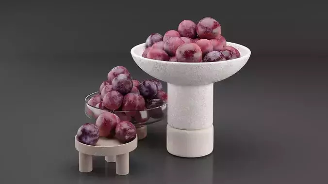 Cherry Plum Set 3D model 7