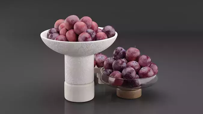 Cherry Plum Set 3D model 4