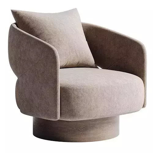 Modern Living Room Armchair 3D Model 3D model 2