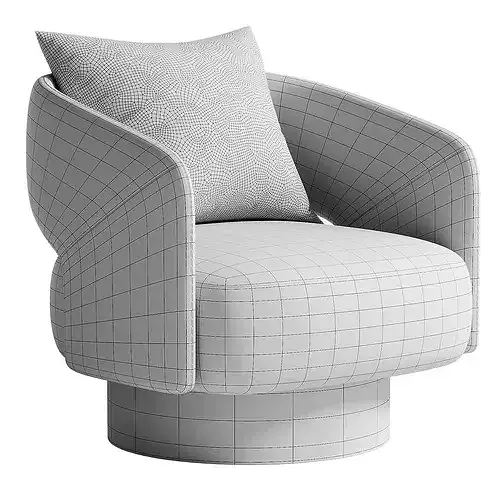 Modern Living Room Armchair 3D Model 3D model 6