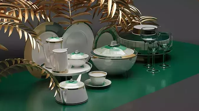 Tea Set 3D model 3