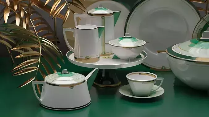 Tea Set 3D model 7