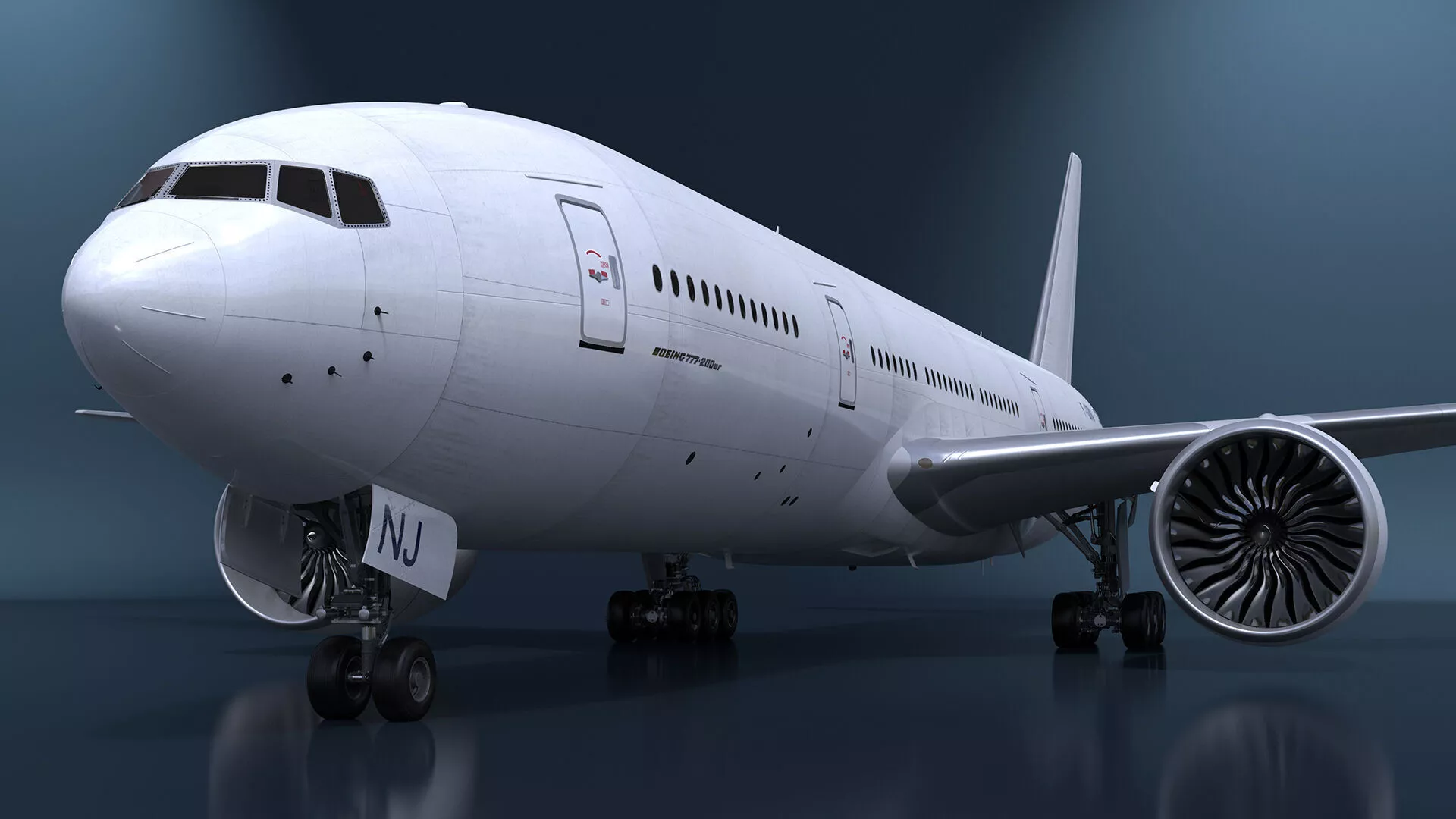 Boeing 777-200ER Passenger Aircraft Rigged for Maya 3D model