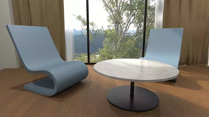 Modern Hotel Room with Bathroom 3D model 6