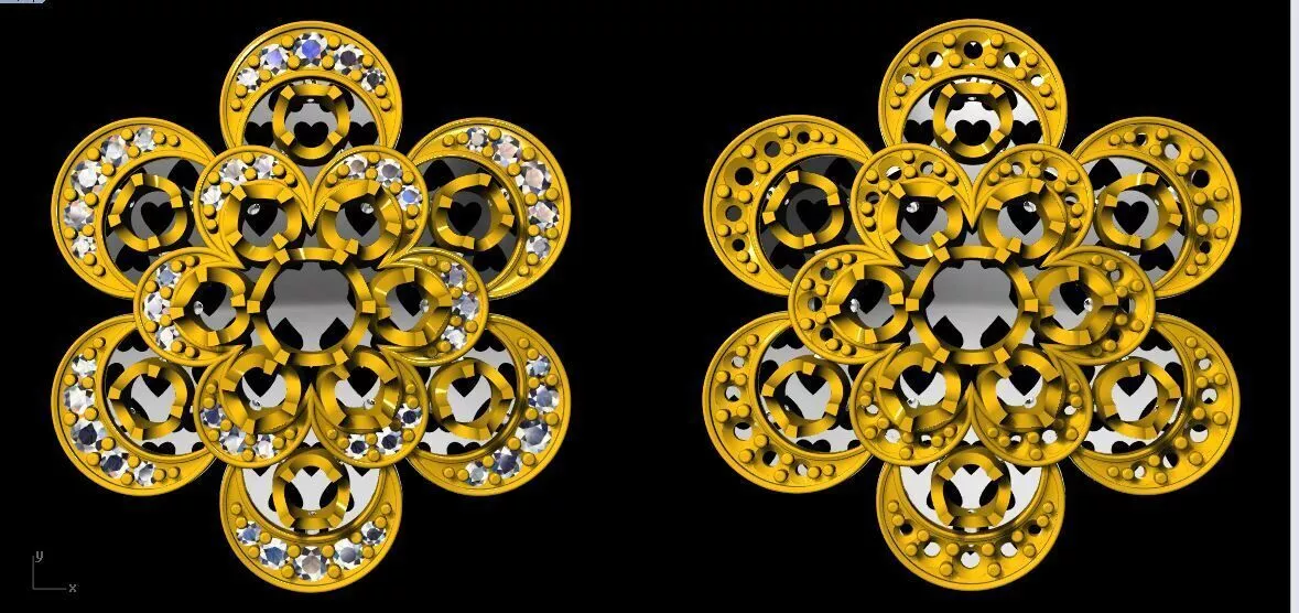 diamond stud earrings 3dm file 3D print model