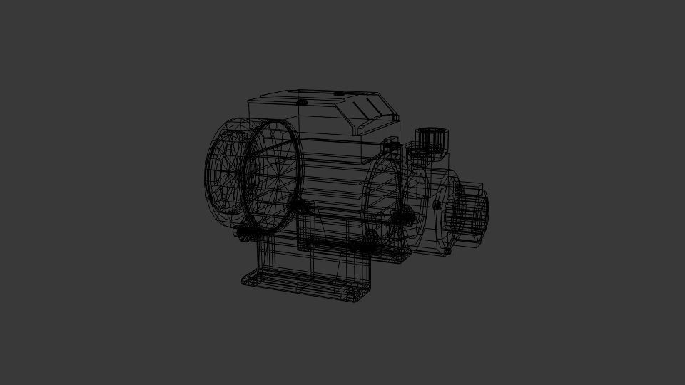 Half HP Electric Water Pump Low-poly 3D model_1