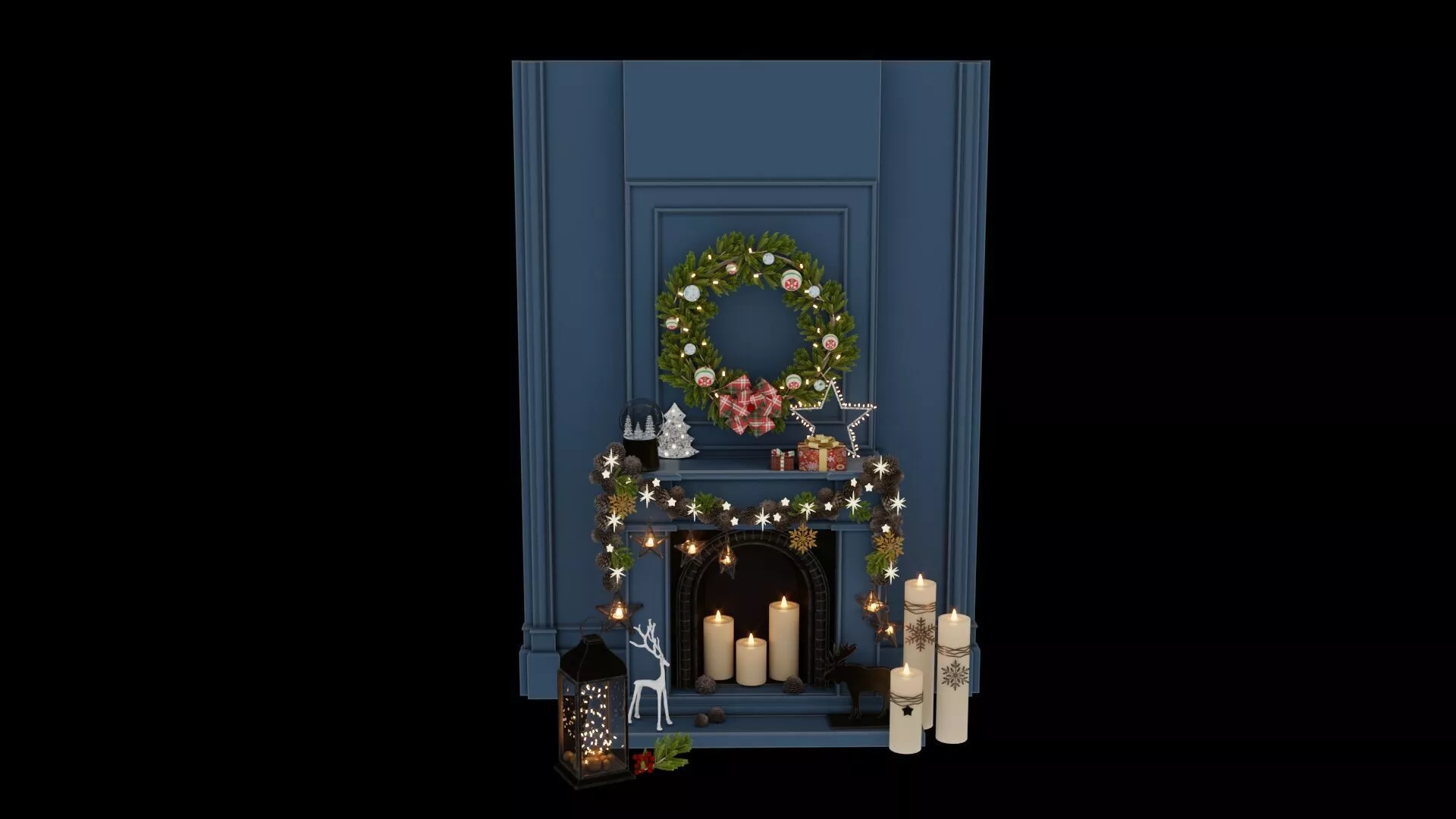 New Year Fireplace 3D model