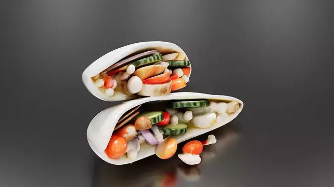 Greek Grilled Chicken Pitas 3D print model 5