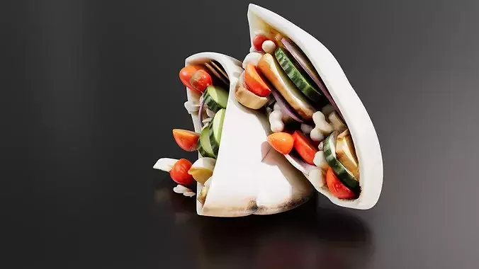 Greek Grilled Chicken Pitas 3D print model 3