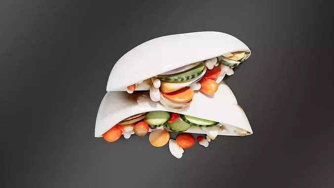 Greek Grilled Chicken Pitas 3D print model 6