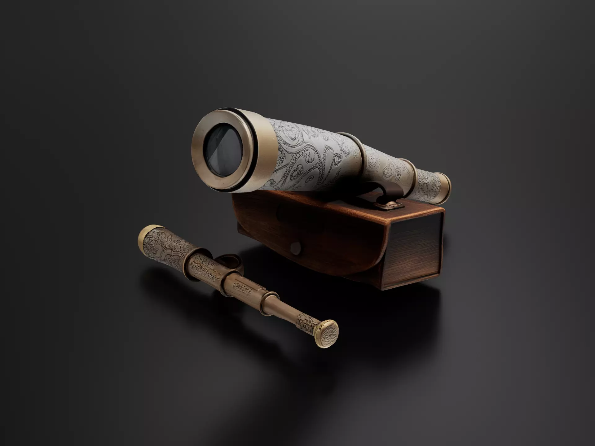Handmade Retro Telescope 3D print model