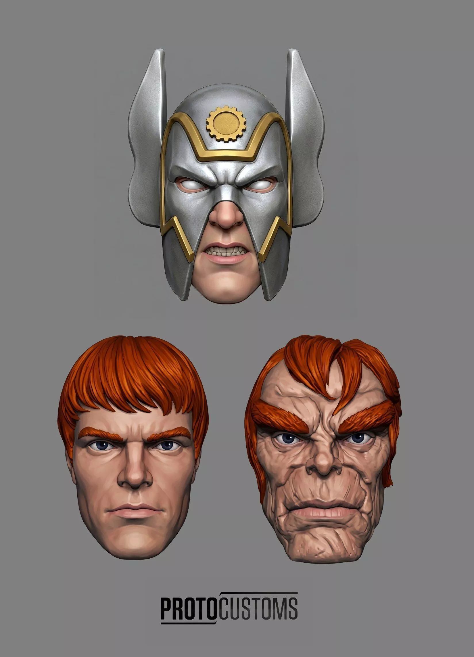 DC NEW GODS ORION HEADSCULPT 3-PACK EXPRESSIONS 3D print model