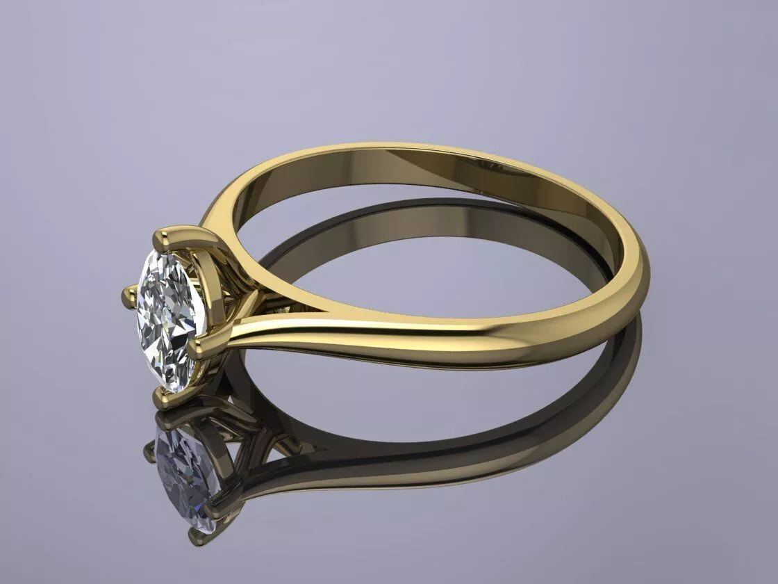 Diamonds Ring Luxury Jewelry Gold 3D print model